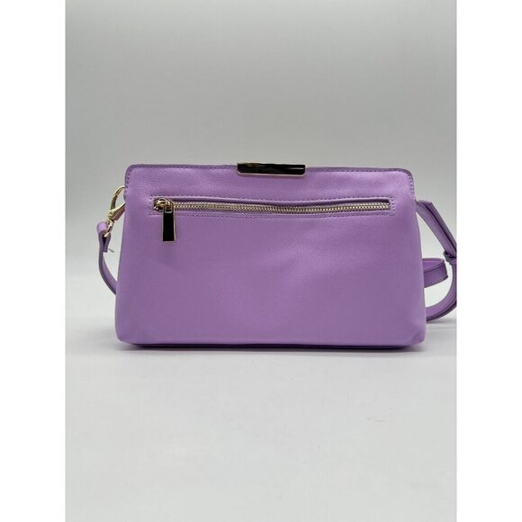 Macy's On 34th Rodelle soft faux-leather small crossbody bag clutch - Lilac - Picture 7 of 11